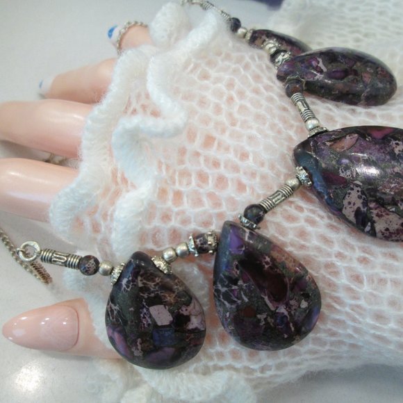 TURQUOISE GEMSTONE LADIES NATURAL 925 STERLING SILVER NECKLACE - Picture 3 of 8